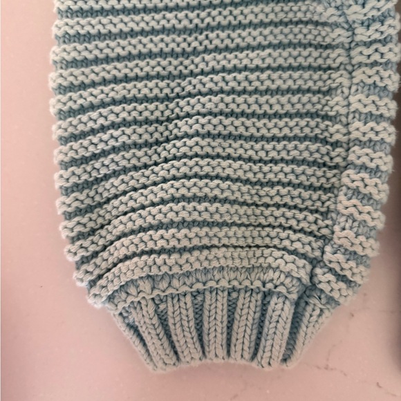 Free People Light Blue Women's Cowl 100% Cotton Sweater - Picture 6 of 7